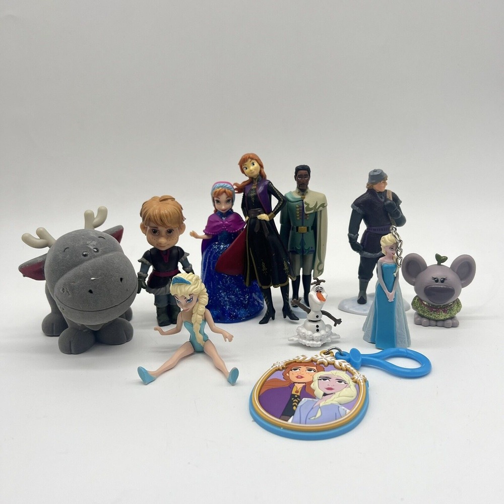 Disney Frozen Action Figure Toy Lot Of 11 Anna Elsa Olaf & More PVC Cake Toppers